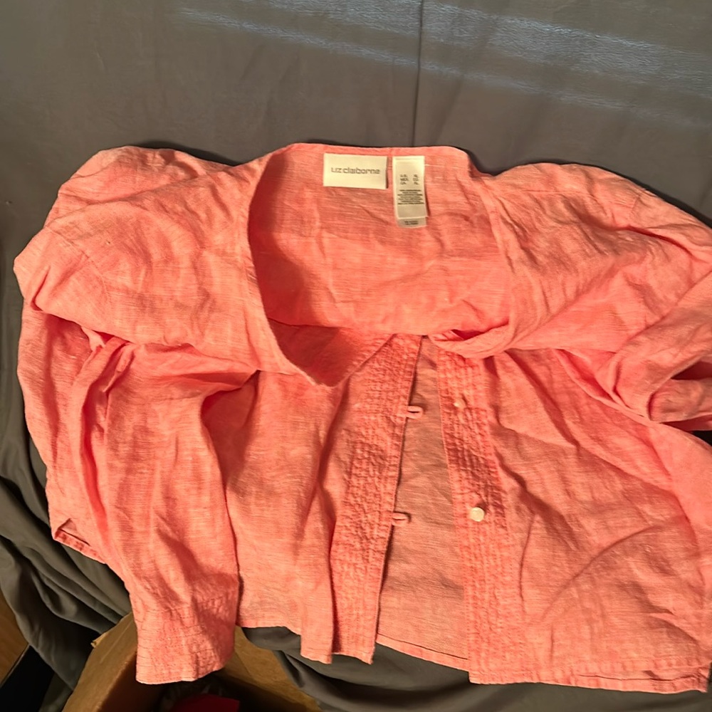 Liz Claiborne- Linen Pink Shirt